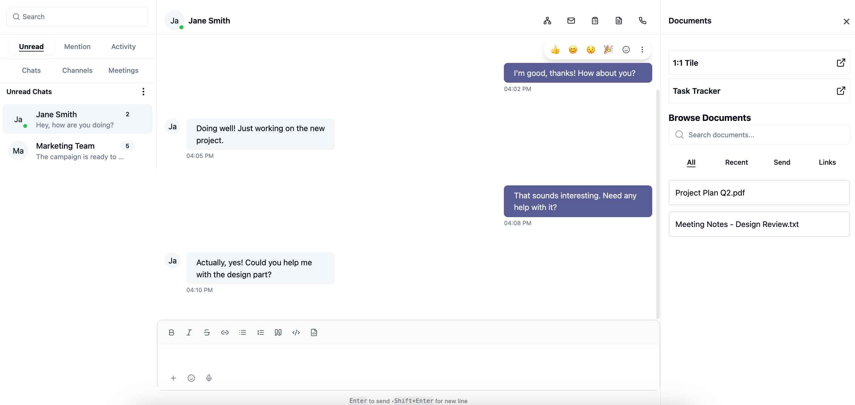 Unified platform - chat